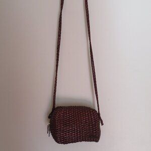 Vintage Talbots | Brown Woven Leather Shoulder Crossbody Bag Purse Cottagecore